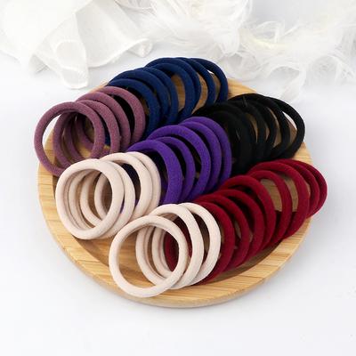 4cm Hochelastisches Stirnband 50 Stück/Set Grundfarben Schwarz Haargummis Seil für Mädchen Frauen Geschenke Haarschmuck Zopfhalter