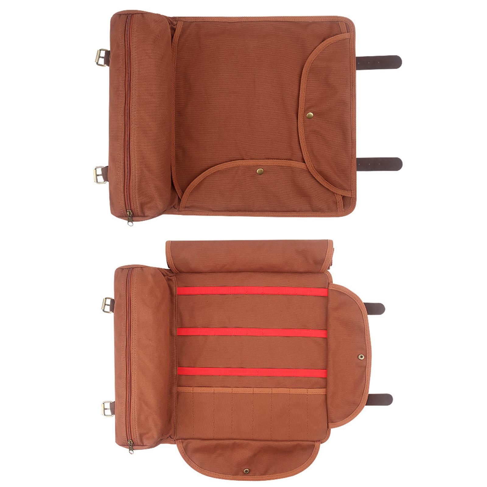 

Bar Bartender Carrying Bag Creative Bartender Canvas Toolkit Pack Tools Cocktail Shaker Set Storage Bag Only brown bartending kit#1