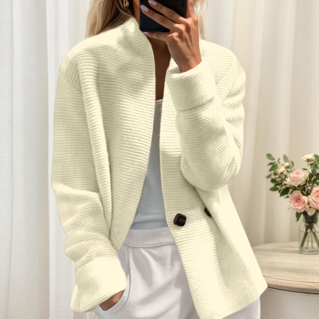 Women's Fall/Winter 2025 Lapel Double-Breasted Knitted Cardigan Sweater Coat
