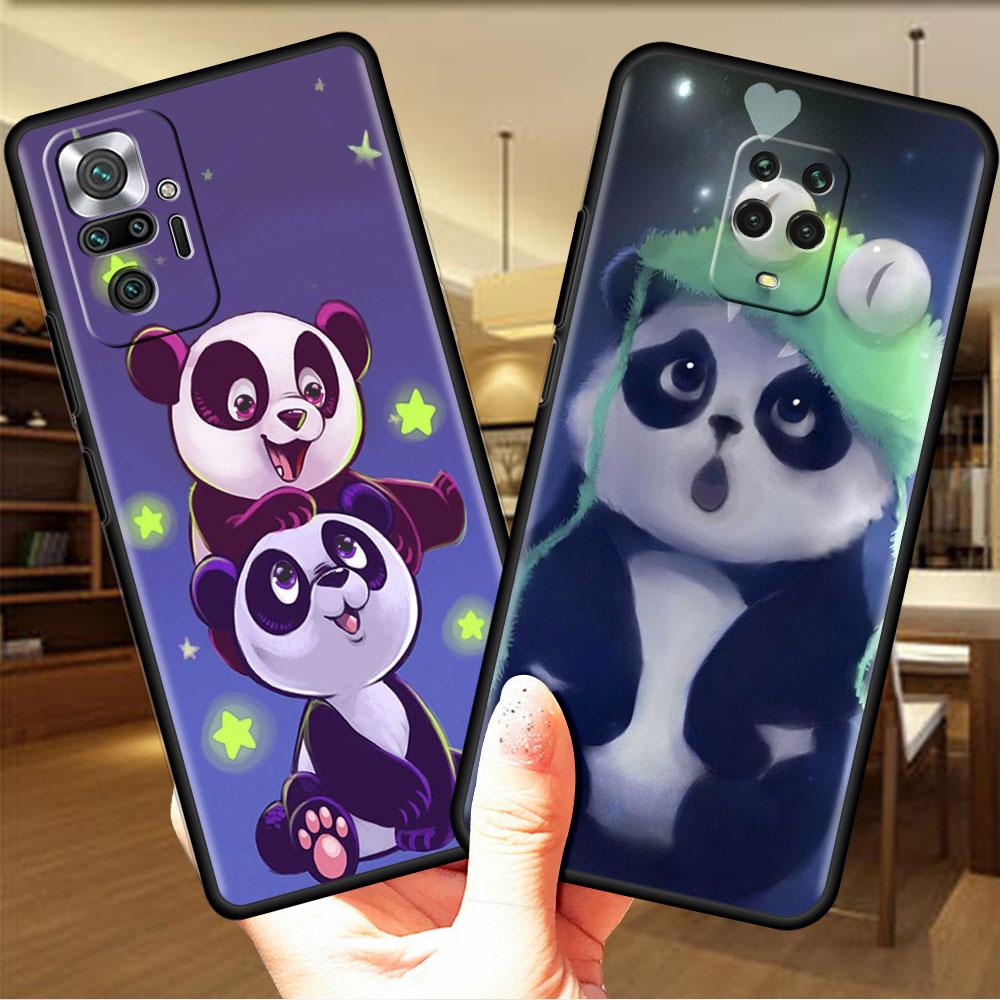 Funda For Xiaomi Redmi Note 10 9 11 Pro Soft Phone Case 10S 9S K40 8 9A 9C 9T 7 10C 8T Silicone Cover Cute Cartoon Animal Panda