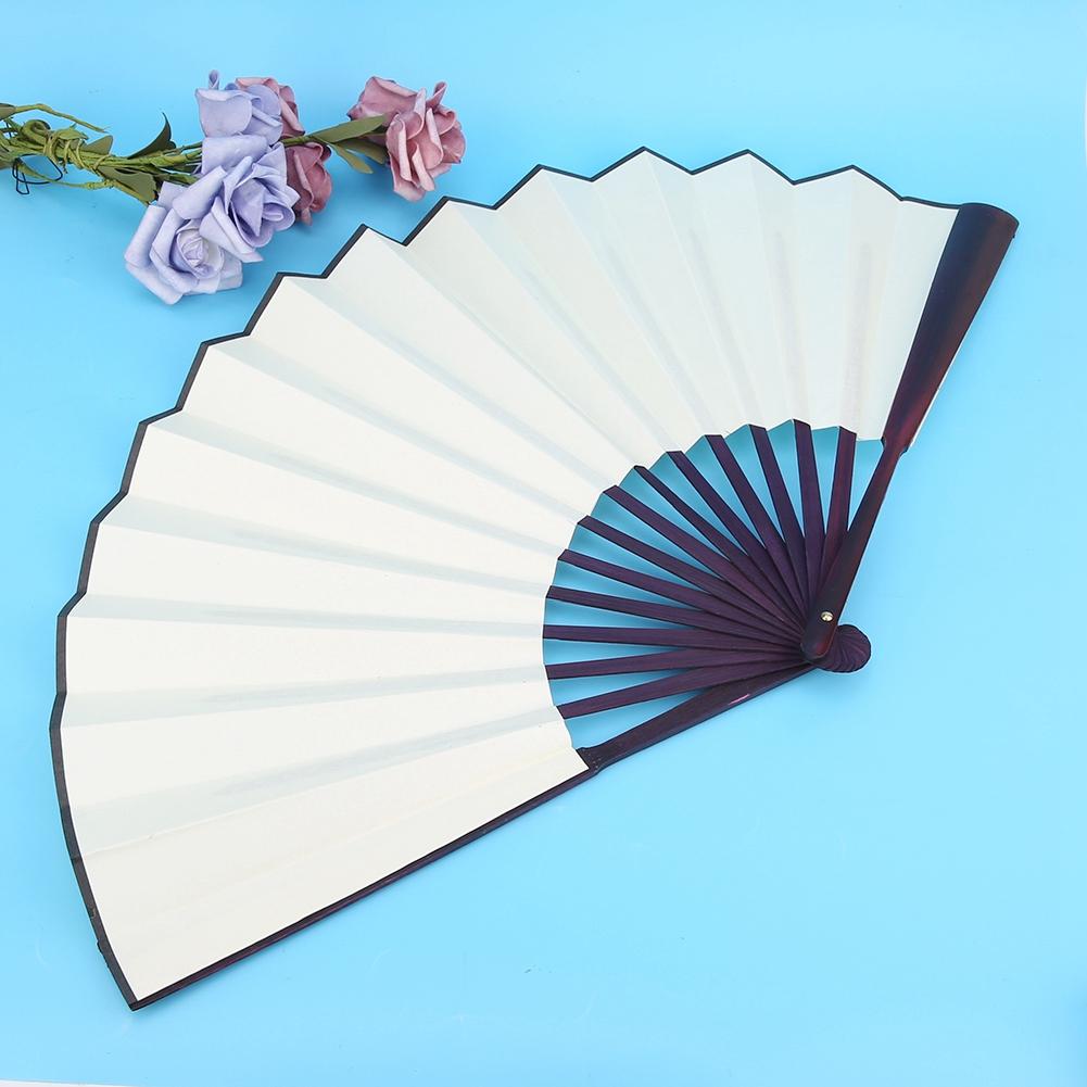 10 Inch Folding Fan Wedding Decoration Dance Gift Craft Paper Fan (Red)