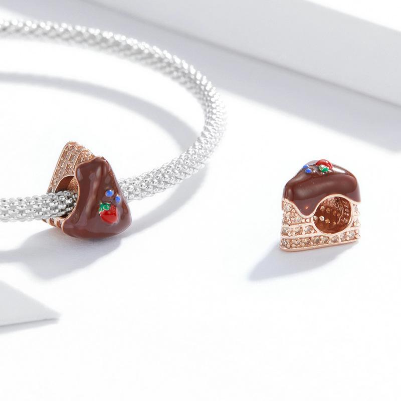 Food Dessert Afternoon Tea Chocolate Beads Collection Map, Summer Drink Sa925 Silver Beads