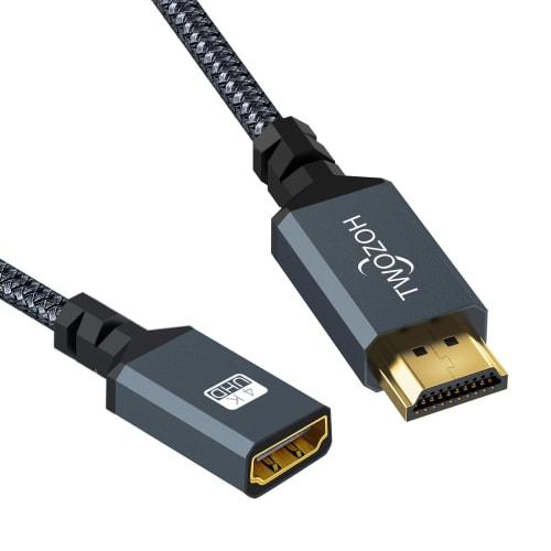Twozoh HDMI Extension Cable 3M HDMI Male To Female HDMI Cord Nylon Braided HDMI Extender HDMI 2.0 Cable Adapter 4K@60Hz 3D HDR Compatible