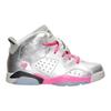 Air Jordan 6 Retro PreSchool 'Valentines Day' (Unisex) Metallic Silver / Vivid Pink / Black Kids' Basketball Shoes 543389 009