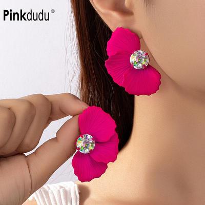 Neue Luxus Zirkon Blume Stud Ohrringe Süße Persönlichkeit Blütenblatt Stud Ohrringe für Frauen Schmuck Geschenke PD1832