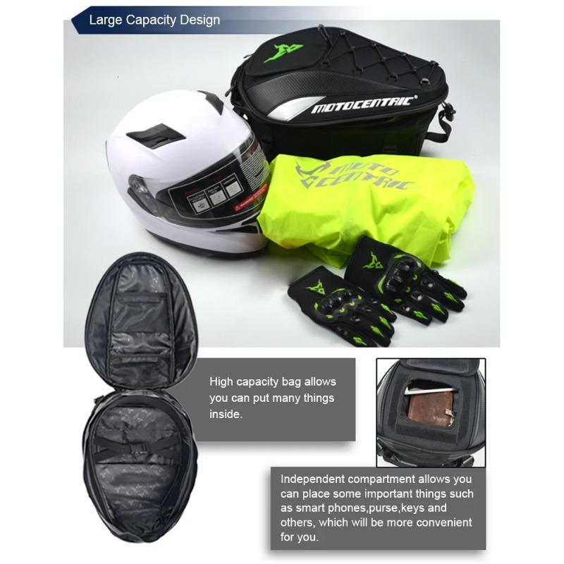 Multi-functional Motorcycle Tail Saddle Tank Bag Waterproof Motorcycle Rear Seat Helmet Bag High Capacity Rider Travel Backpack