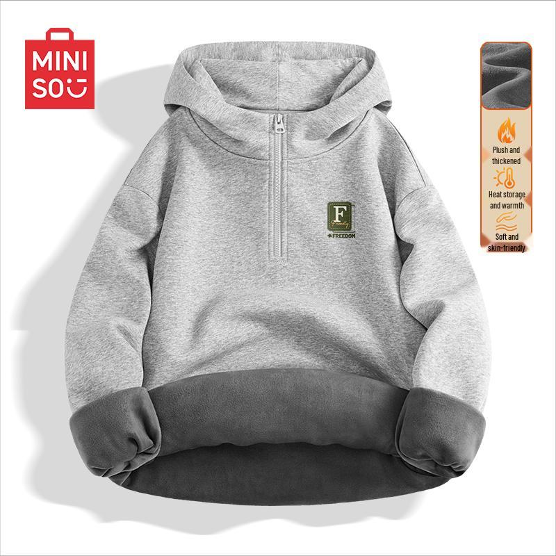 MINISO Men's Fleece Lined Hooded Sweatshirt
