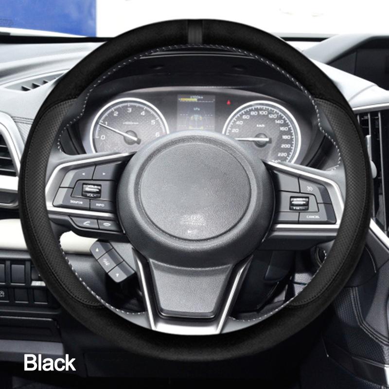 Suede Car Steering Wheel Cover Wrap for Subaru Forester Legacy Outback Impreza XV BRZ O Type Steering-Wheel