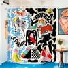 Bohemian Pop Art Shower Curtain Waterproof Bathroom Decor Unique Surreal Graffiti Print Artistic Home Accent Novelty Curtains fo
