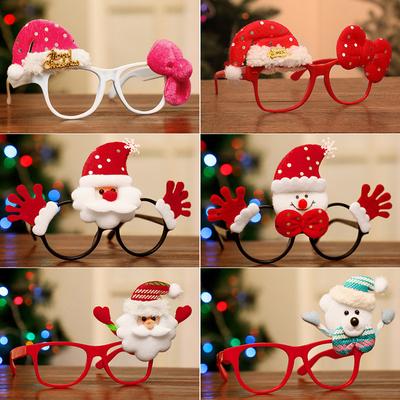 The New Christmas Cute Snowman Santa Claus Deer Decorations New Year Christmas Frame Glasses for Adult Children