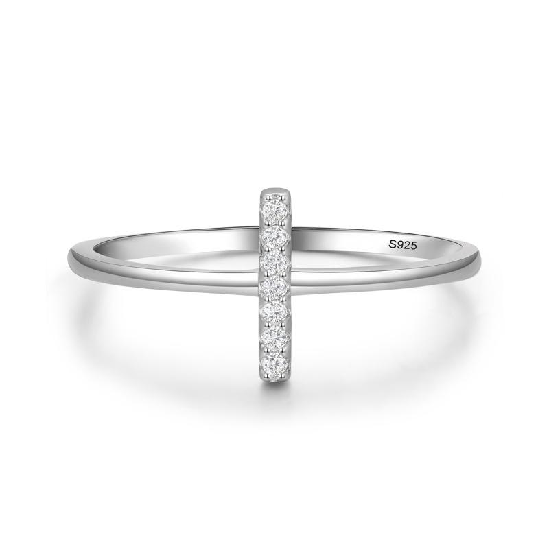 Tancise Klassisk 925 Sterling Sølv Zircon Ring Dame Smykker Bryllup Løfte Party Gift