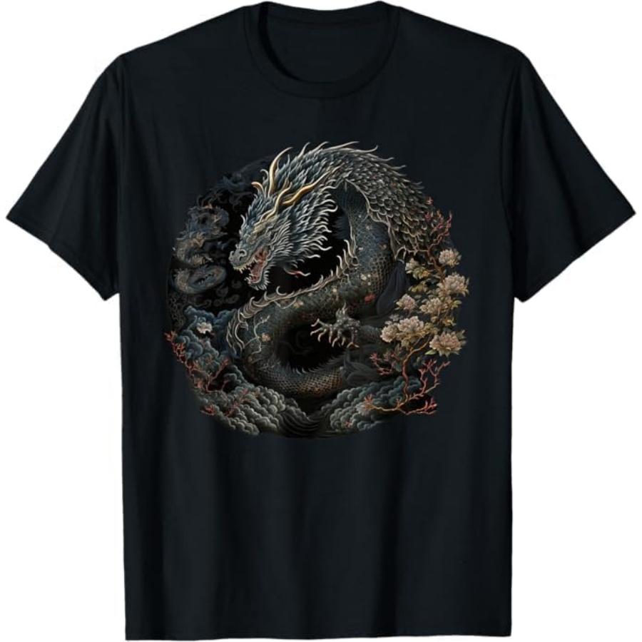 

Japanese Art Dragon Japan Chinese Asian Graphic Print T-Shirt BAOANH Mens Womens Tank Top Sweatshirt Hoodie Longsleeve 977 Black XXXXXL різнокольоровий