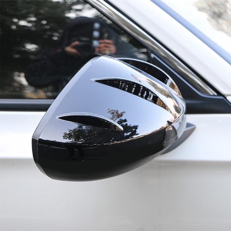1 par de capa de espelho retrovisor de carro preto brilhante com fita adesiva para Honda Civic 11ª geração 2022-up