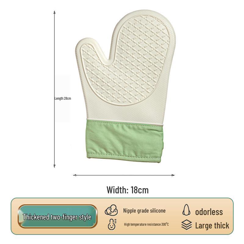 Thickened Silicone Non-Slip Oven Gloves: Heat Resistant, Anti-Scald Kitchen & Microwave Hand Clips