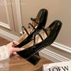 Fashion Women Marie Janes Shoes Square Toe Heeled Sandals Loafers Shoes Summer 2025 Trend Shallow Dress Pumps Elegant Zapatillas Mujer