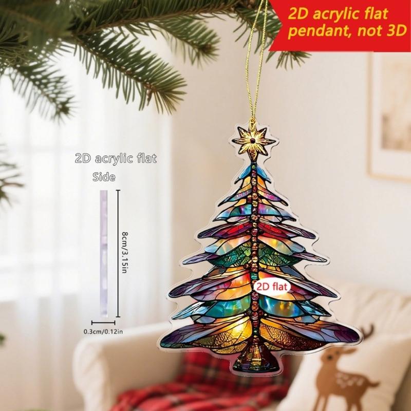 Pack of 4 Shatterproof Christmas Tree Ornaments with Hanging Cord for Indoor Outdoor Holiday Decorations