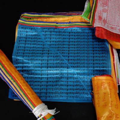 Dini Bayrak Tibet Budist Dua Bayrağı Tibet Lung Ta Bayrağı Kutsal Yazılar Bayrağı