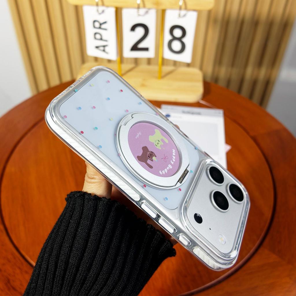 iPhone 17 Pro Max/15 Pro Case with 360° Pivot Stand
