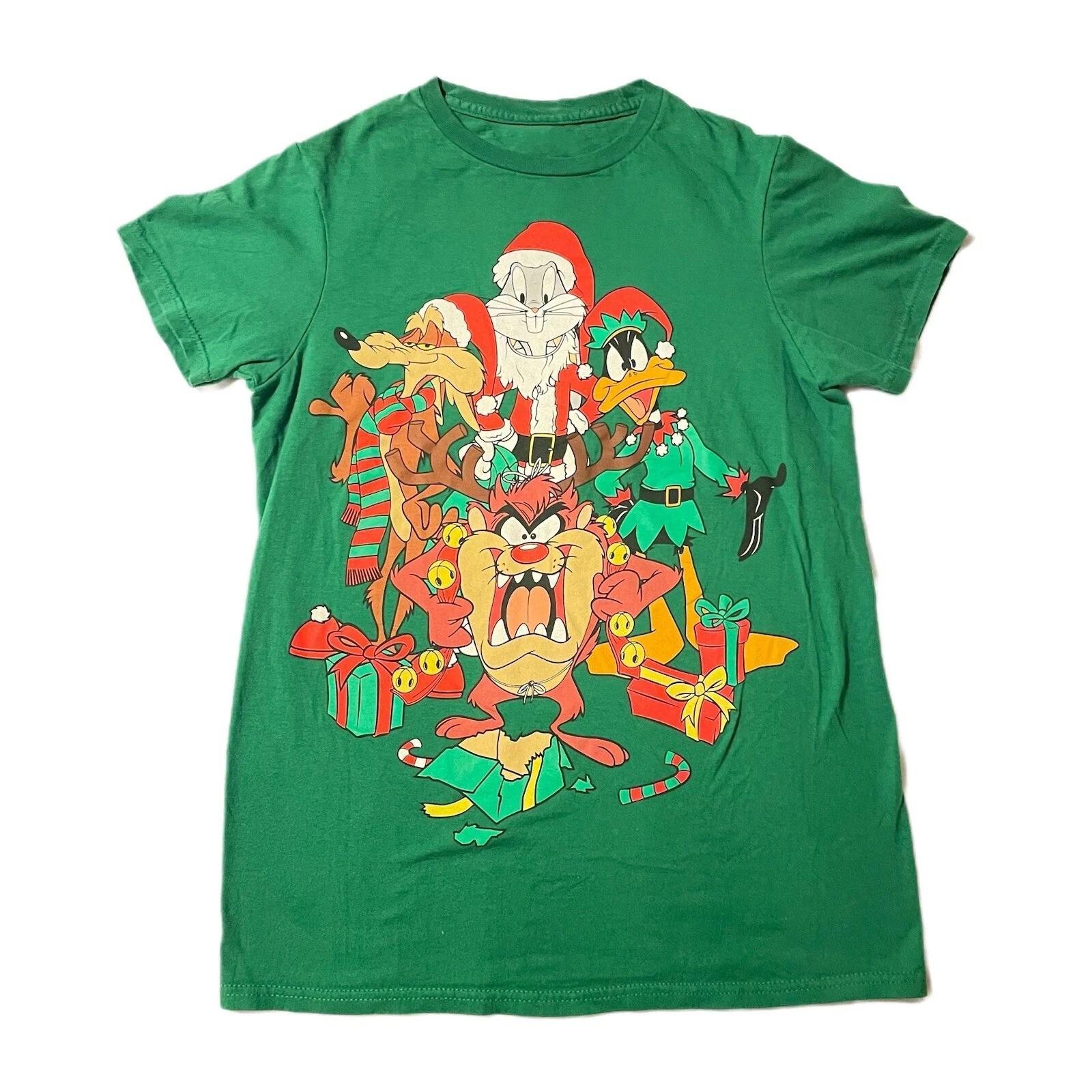 Men s and Women s T-shirts VTG Looney Tunes Christmas Gift Heavy Cotton Green XL