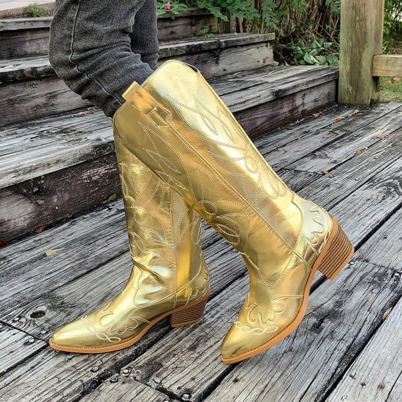 Large Size Boots for Women's Autumn and Winter New Embroidered High Boots for Women