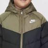 Nike Hooded Comfortable Color Block Warm Long Sleeve Jacket Kids Jackets Green Black IB5837-222