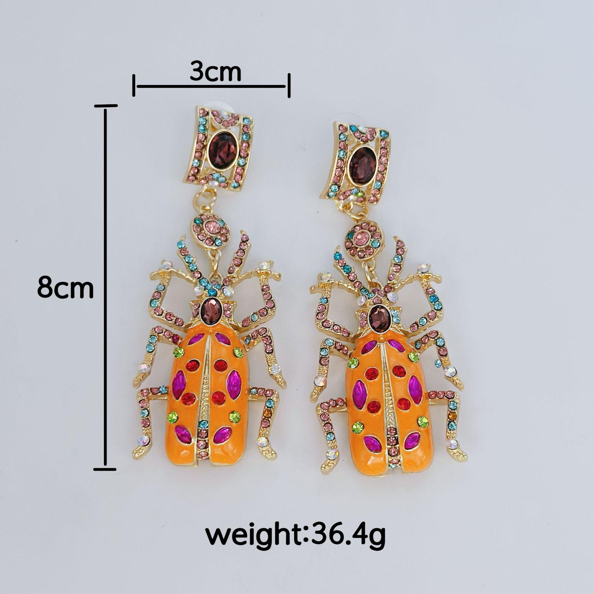 

Винтажное ожерелье с имитацией эмали скарабея, серьги-гвоздики, комплект из женской моды, капающий масляный жук, комплект из ожерелья