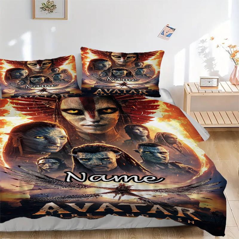 Custom Name Avatar World Bedding 3 Piece Set HD Print Duvet Cover Pillowcases for Teens Adult Bedroom Decoration