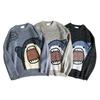 Herrenpullover mit Cartoon-Haifisch-Aufdruck, Rundhalsausschnitt, All-Match-Studentenpullover für den täglichen Gebrauch