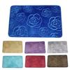 Protiskluzový koupelnový kobereček 3D vzor růže Podlahová rohožka Korálový samet Jednobarevný koberec Rohožka pro domov Vnitřní Vstupní Přední dveře