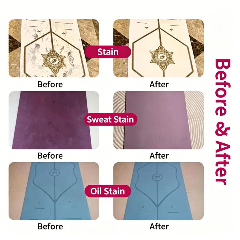 Rubber Yoga Mat Cleaner Spray 150ml Strong Stain Remover Deodorizer for Yoga Pilates Jump Rope Mat Gym Equipment