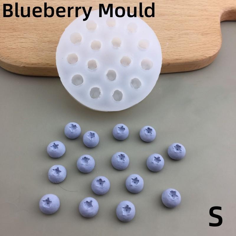 New Simulation Fruit Candle Silicone Mold 3D Blueberry Raspberry Shaped Fondant Mould DIY Chocolate Baking Mold Cake Decor Tool
