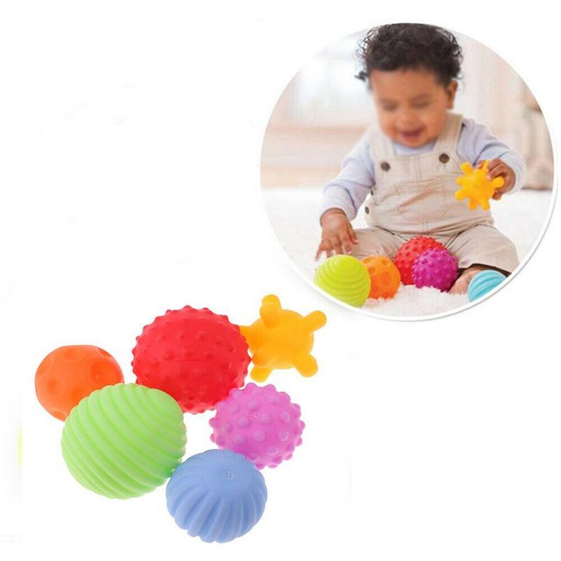 6pcs Baby Soft Massage Sensory Development Puzzle Ball Sound Toys For Infants