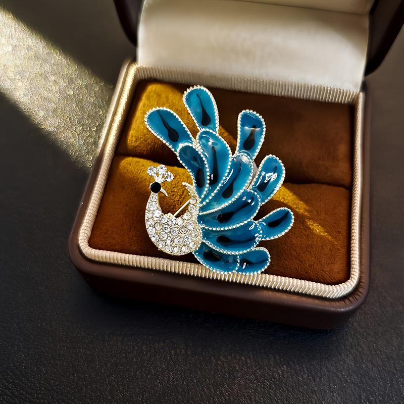 Elegante chinesische Retro-Emaille-Brosche Phönix & Schmetterling für Damen