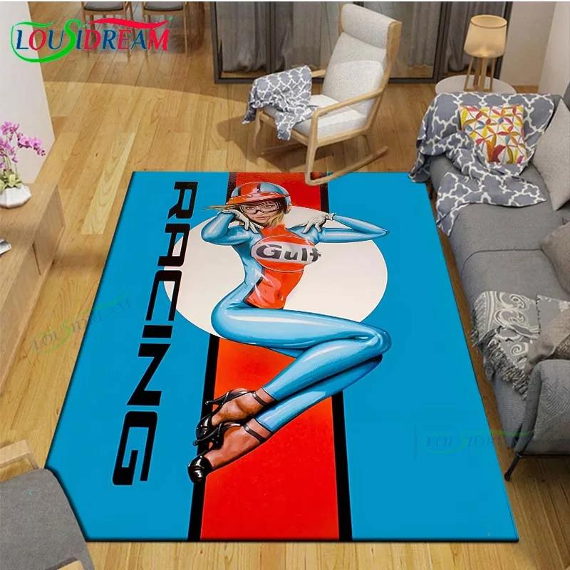 Alfombras de Moda Digitalmente Impresas G-Gulf Racing para Sala de Estar Alfombra de Área Antideslizante Alfombrillas para Habitación Infantil Esterilla de Yoga Alfombra Grande Decoración