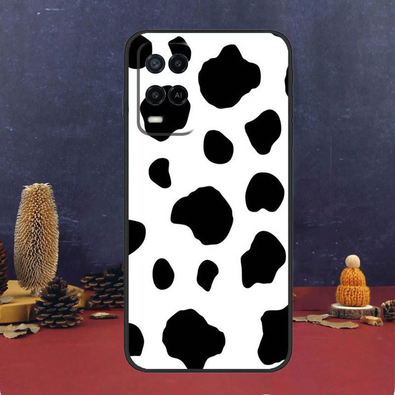 White Black Cow Print Case For Oppo A94 A74 A54 A15 A17 A57 A6 A5 Pro A16 A76 A96 A40 A60 A80 A18 A38 A58 A78 A98