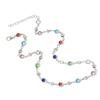Colorful Glass Necklace Women Metal Collarbone Chain Party Jewelry Fashion Body Jewelry Metal Texture for Any Occasion