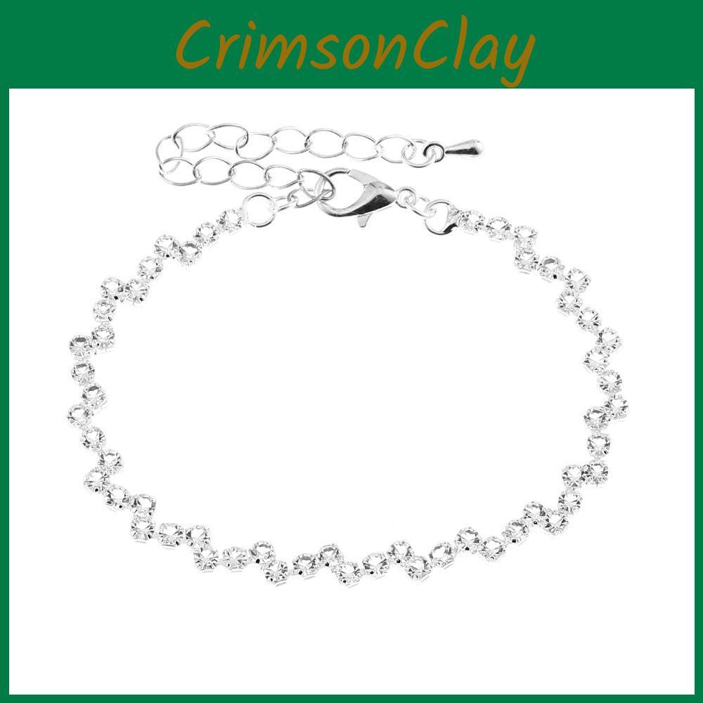 Bridal Jewelry Set With Crystal Necklace Earrings Bracelet For Women Wedding Accessories