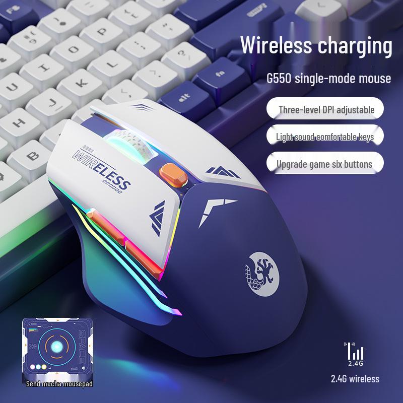 Mecha Mouse Wireless Silent Bluetooth Dual-Mode Mechanical Gaming Mouse Rechargeable for PC/Laptop.