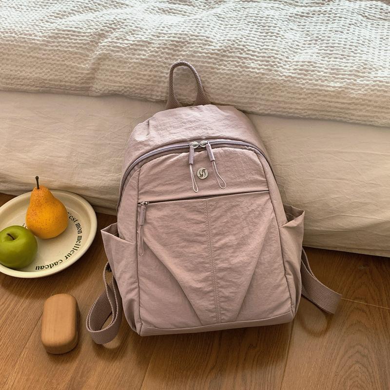 High Quality New Nylon Women Backpack Female Travel Bag Backpacks Schoolbag for Teenage Girls Solid Color Bookbag