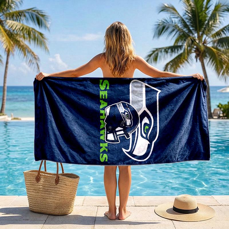 Seahawks Pride Beach Towel Microfiber Beach Towel, Lightweight and Quick-Dry, for Summer Travel, Swimming Pool Fan Birthday Gift