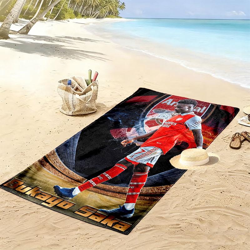 Bukayo Saka Fire Beach Towel, Large Soft Quick Dry Towel for Beach Camping Swimming
