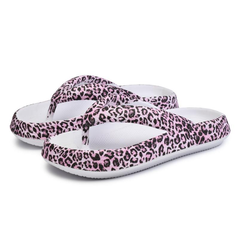 Летние парные шлепанцы с леопардовым принтом, мужские сандалии на толстой подошве, женские сандалии 36/37 белый