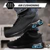 Luftkissen Arbeits-Sicherheitsschuhe Herren Damen Atmungsaktive Arbeits-Sneaker Stahlkappen-Schuhe Durchstichsichere Unzerstörbare Arbeitsstiefel Schwarz