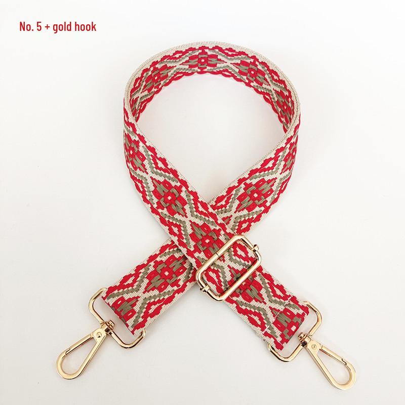 Colorful Jacquard Wide Shoulder Strap for Women's Bags - Canvas Crossbody and Backpack Accessory