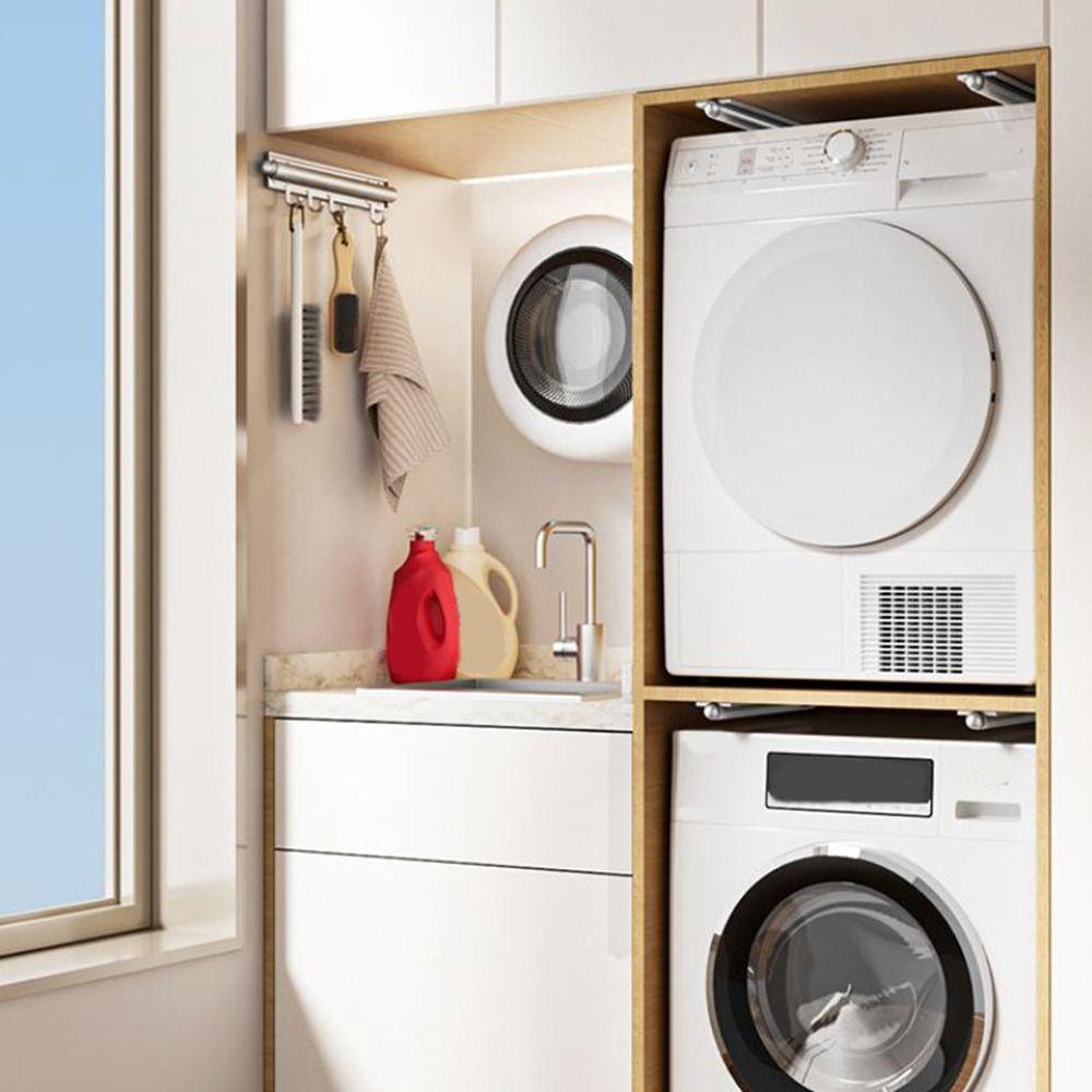 Wall Mounted Closet Valet Rod Retractable Wardrobe Clothing Rail Freshly Pressed Clothes