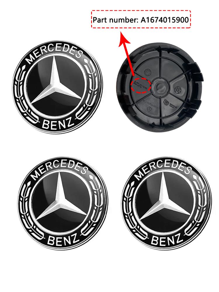 New 20 items Car Exterior Center Cap A1674015900 Accessories ABS 20pcs 75mm New Black Car Styling Wheel Center Cap For Mercedes Benz