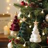 Velvety Flocked Christmas Tree Ornament Glitter Mini Christmas Tree Hanging Decor  Seasonal Use