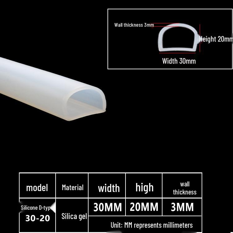 D-Shaped Silicone Sealing Strip: High-Temperature, Water-Retaining, Self-Adhesive, Anti-Collision, Shock-Absorbing for Doors & Windows