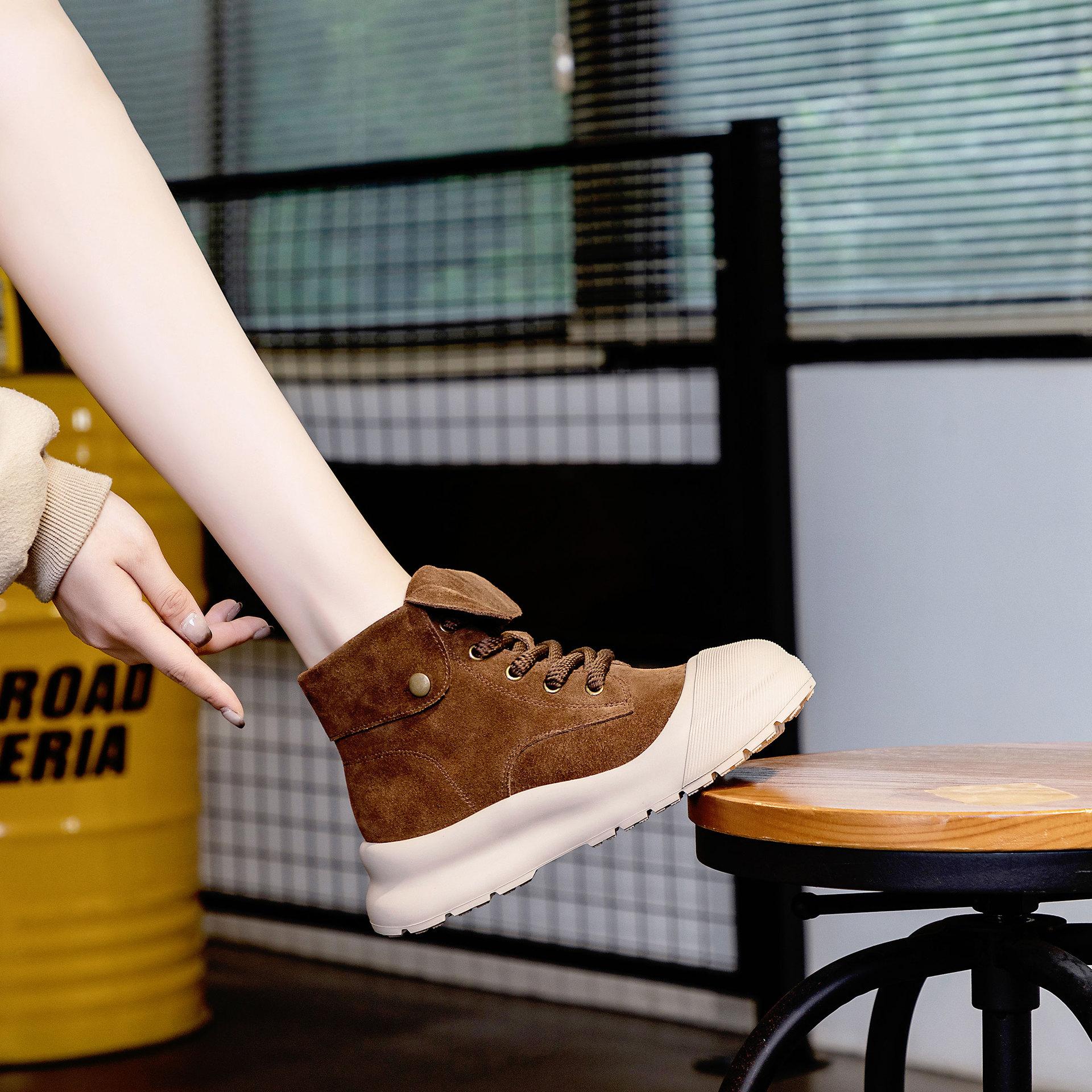 

Ботинки Martin из натуральной кожи в стиле ретро, повседневные одинарные ботинки, короткие ботинки на толстой подошве 40 коричневый