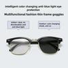 High Quality  New Fashionable Half Frame Photochromic Men's Myopia Glasses Retro High End Men's and Women's Anti Blue Light Glasses